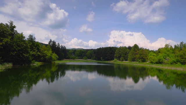 全景的山湖，4k视频视频素材