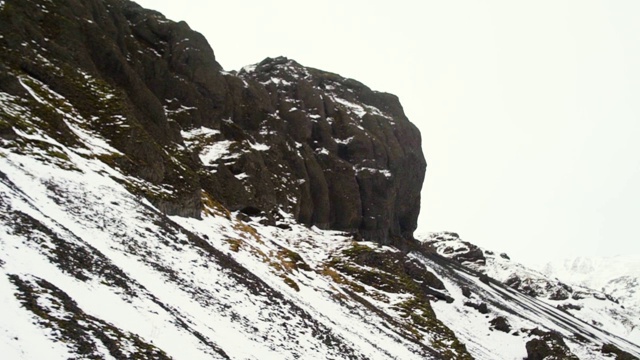 阳光明媚的冰岛雪山景观视频素材