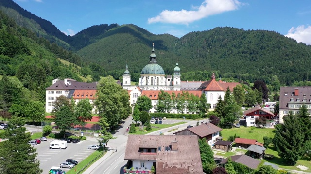 Ettal修道院，Ettal修道院附近的Oberammergau，德国巴伐利亚。视频素材