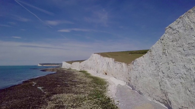 Cuckmere Haven的七姐妹无人机录像视频素材