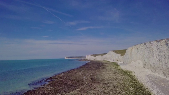 Cuckmere Haven的七姐妹无人机录像视频素材