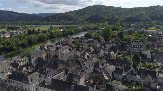 阿根塔在多尔多涅，空中旅行，Corrèze，法国视频素材