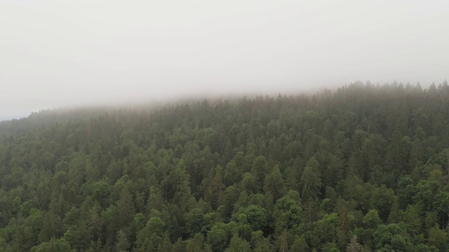 在雾中的山脉鸟瞰图视频素材