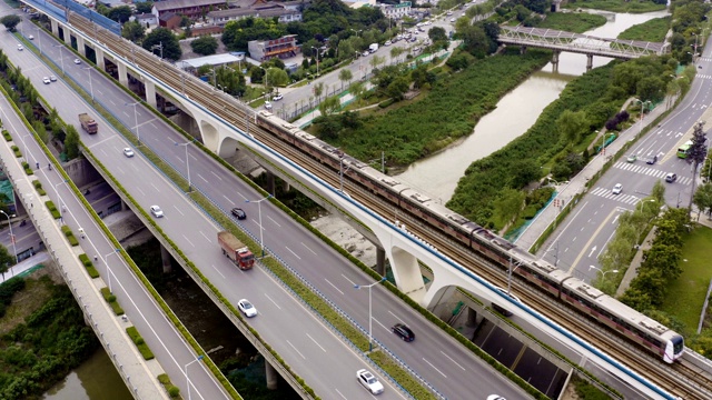 城市交通鸟瞰图视频素材