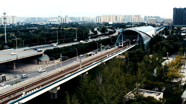 城市交通鸟瞰图视频素材