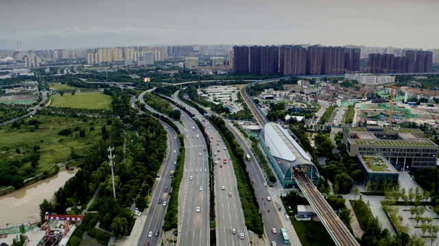 城市交通鸟瞰图视频素材