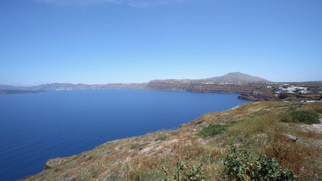 圣托里尼全景景观，火山口脊，火山岛视频素材