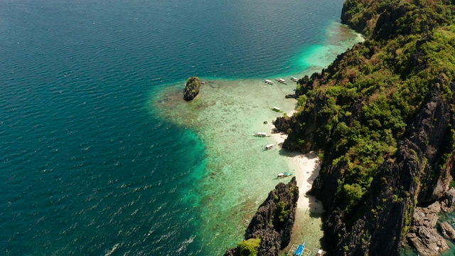 热带海水泻湖和海滩，菲律宾，厄尔尼诺视频素材