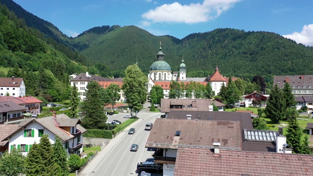 Ettal修道院，Ettal修道院附近的Oberammergau，德国巴伐利亚。视频素材