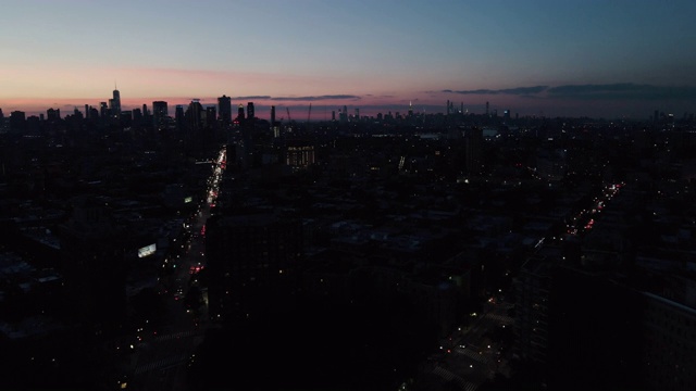 纽约市夜间鸟瞰图视频素材