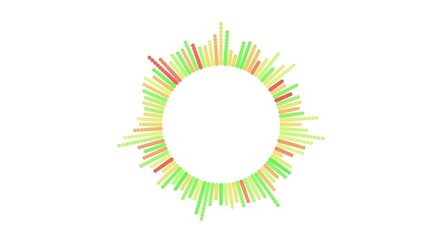 圆形界面hud设计，信息图表元素，如音乐均衡器，音频波或声音频率在线。科技，分析主题。视频素材