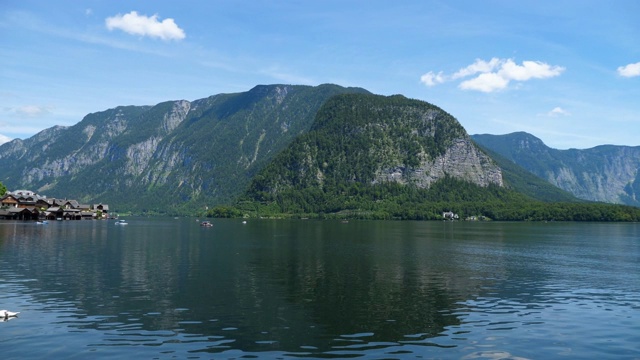 哈尔斯塔特湖全景，奥地利，也许是世界上最美丽的村庄视频素材