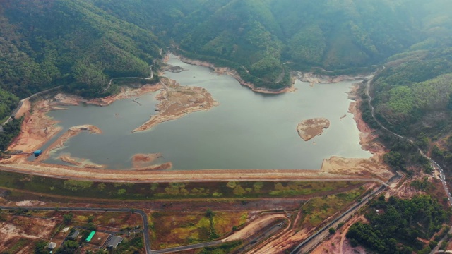 普吉岛班邦新坝水库鸟瞰图视频素材