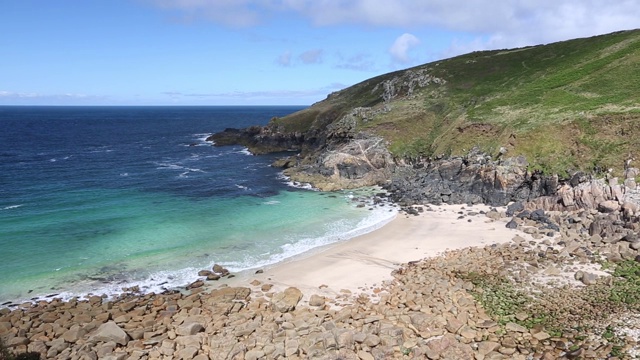 英国Zennor附近的Porthmeor海湾康沃尔海岸风景。视频素材