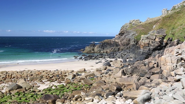 英国Zennor附近的Porthmeor海湾康沃尔海岸风景。视频素材