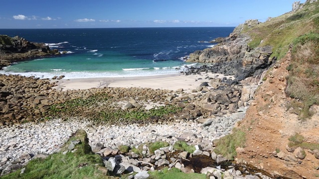 英国Zennor附近的Porthmeor海湾康沃尔海岸风景。视频素材