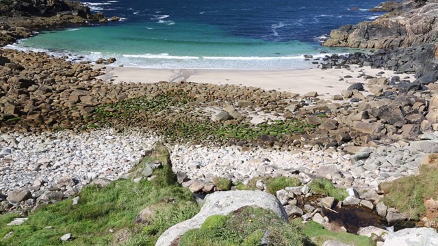 英国Zennor附近的Porthmeor海湾康沃尔海岸风景。视频素材