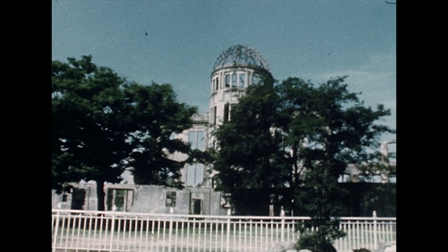 广岛原子弹圆顶纪念馆;1975视频素材