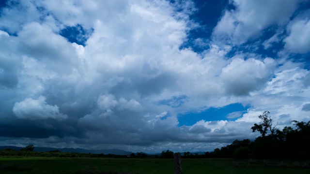 泰国稻田上空的雨云视频素材