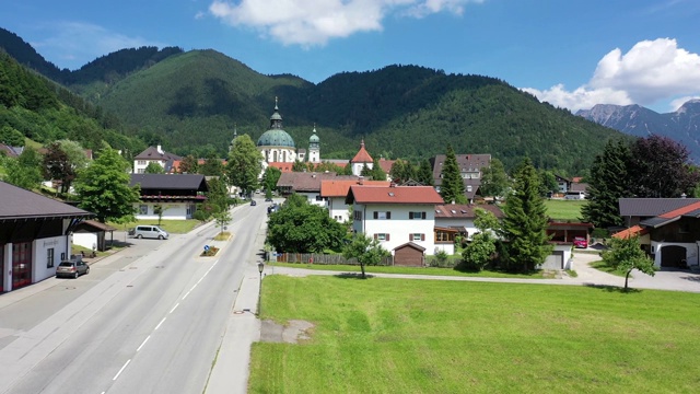 Ettal修道院，Ettal修道院附近的Oberammergau，德国巴伐利亚。视频素材