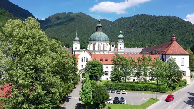 Ettal修道院，Ettal修道院附近的Oberammergau，德国巴伐利亚。视频素材