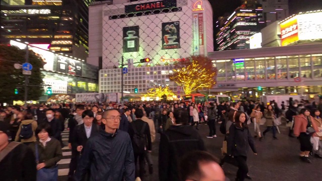 涉谷穿越时间流逝在东京，日本视频素材