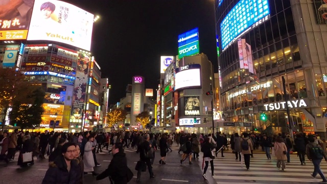 涉谷穿越时间流逝在东京，日本视频素材