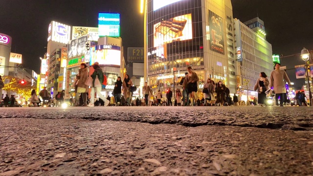 涉谷穿越时间流逝在东京，日本视频素材