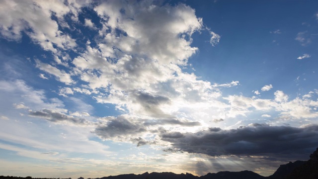 日落时的天空、太阳和云彩。自然背景视频素材