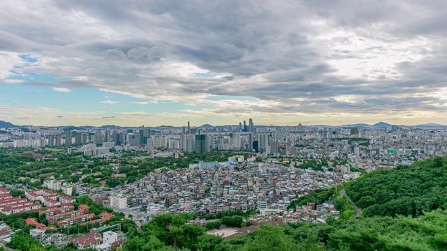 韩国首尔首尔城市天际线的时间流逝视频下载