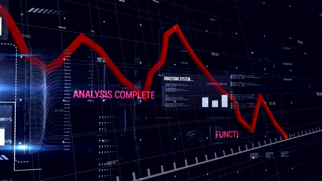 红色的图表在数据处理中移动视频素材