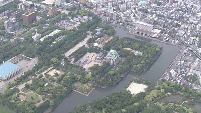 航空，名古屋城堡，爱知县，日本视频素材