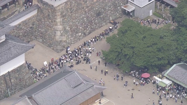 航空，名古屋城堡和游客，爱知，日本视频素材