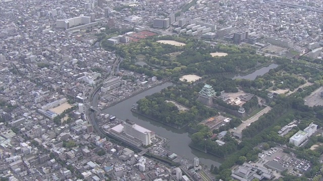 日本爱知市名古屋城堡LS的AERIAL视频素材