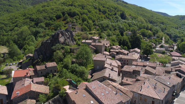 Burzet空中旅行，Ardèche，法国视频素材