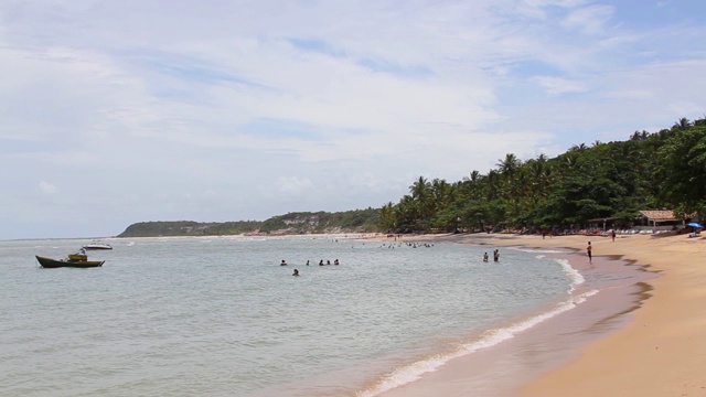 Praia do Espelho, Trancoso，沙滩和大海的景色视频素材