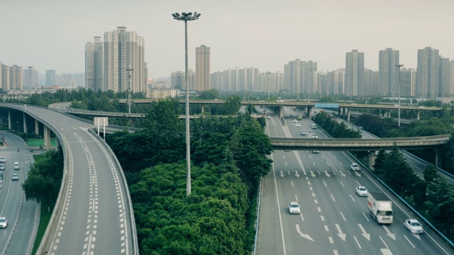 天桥交通鸟瞰图视频素材