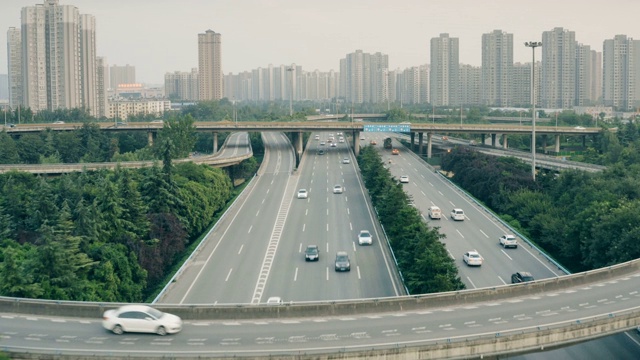 天桥交通鸟瞰图视频素材