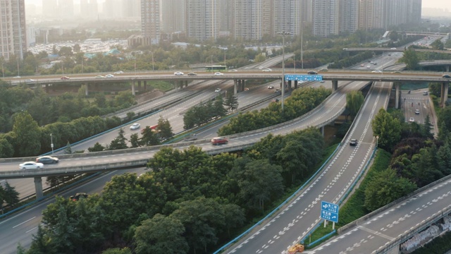 天桥交通鸟瞰图视频素材