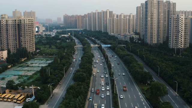 天桥交通鸟瞰图视频素材