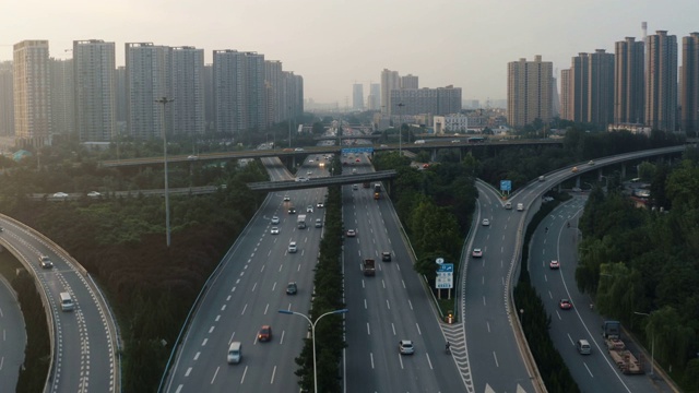 天桥交通鸟瞰图视频素材