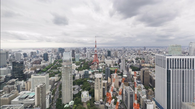 4k T/L WS HA东京天际线视图/日本东京视频素材