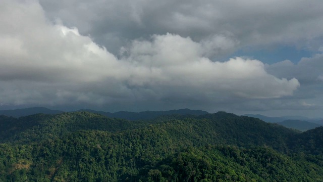 热带雨林和云层的空中塌陷视频素材