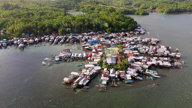 菲律宾的一个渔村。棉兰老岛视频素材
