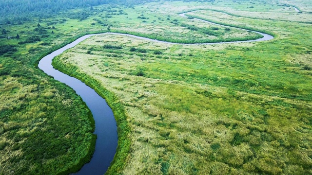 绕组运河湿地视频素材