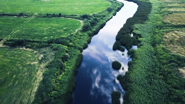 绕组运河湿地视频素材