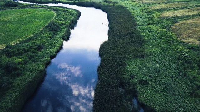 绕组运河湿地视频素材