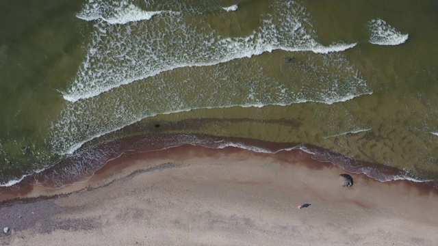 波罗的海沙滩和海浪，架空视频素材