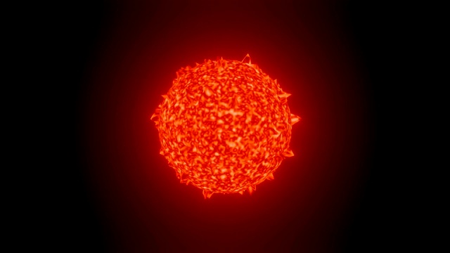 太阳表面与太阳耀斑燃烧的空间背景3d渲染视频素材