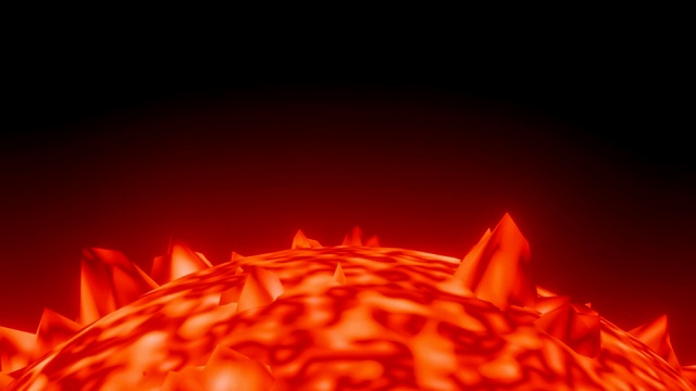 太阳表面与太阳耀斑燃烧的空间背景3d渲染视频素材